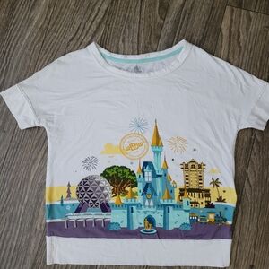 Disney White Women's Size Xs with Colorful Castle Design. Lake New